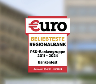 PSD Bank Nord: Beliebteste Regionalbank 2011-2024, €uro-Bankentest Siegel PSD Bank Nord: Beliebteste Regionalbank 2011-2024, €uro-Bankentest