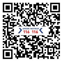 Sperr-App für girocard (Debitkarte), Kreditkarte, digitale Karten und OnlineBanking QR-Code zum App-Download für iOS