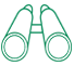 Finanziell gelassen bleiben in jeder Situation Icon Weitblick mit Fernglas