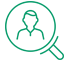 Gestaltungsspielraum Icon Lupe mit Mensch