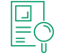 Freie Verwendung und ohne Grundschuldeintrag Icon mit Lupe und Vertrag